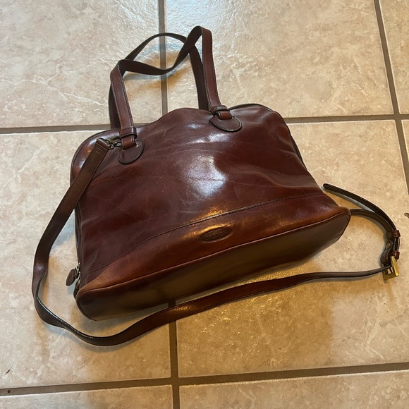 Oroton Bags Oroton Sydney Brown Leather Cowhide Shoulder Bag Poshmark